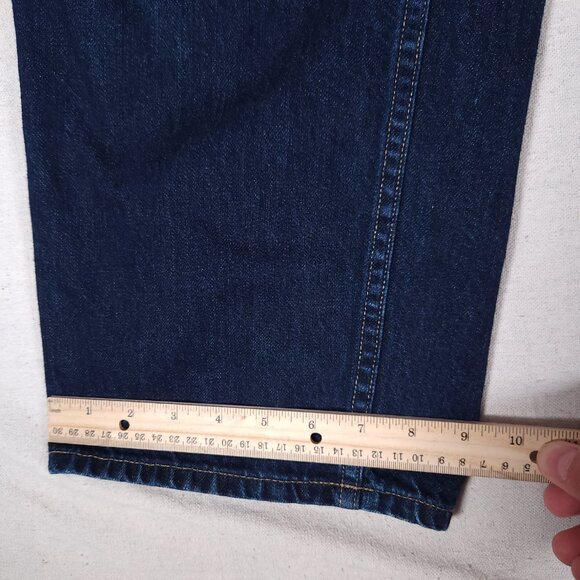 Uniqlo Wide Straight Middle Rise Blue Jeans Womens 24 Fabric by Kaihara Denim - Picture 11 of 16